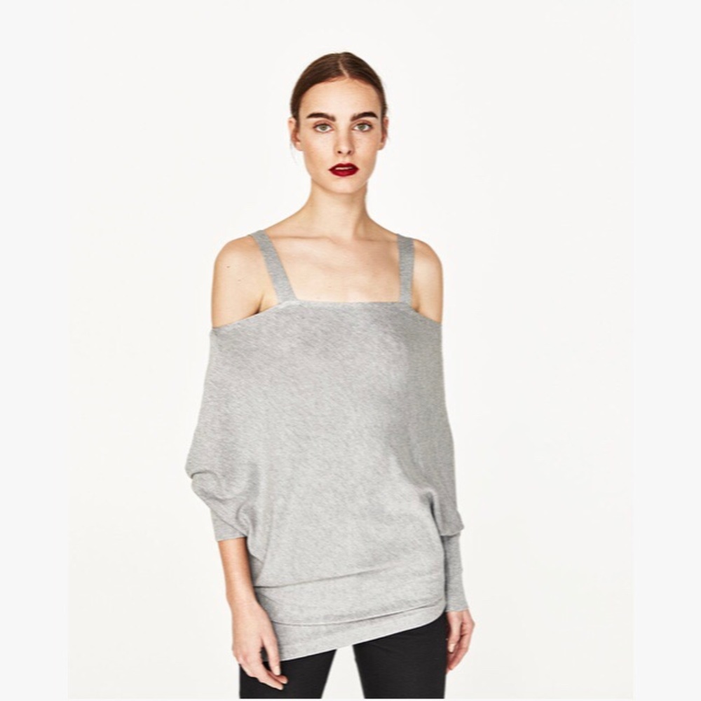 Zara Oversized Sweater with Cut-out Shoulders